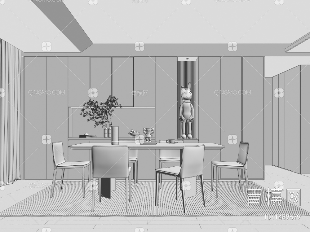 餐厅，家居餐厅3D模型下载【ID:1489679】