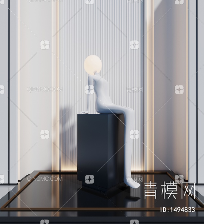 人体灯雕塑3D模型下载【ID:1494833】