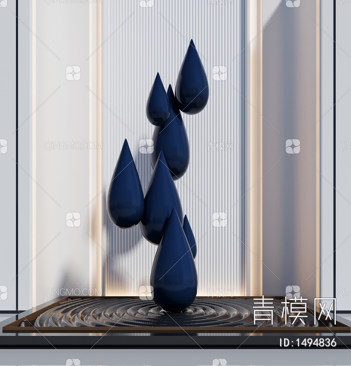 水滴雕塑3D模型下载【ID:1494836】