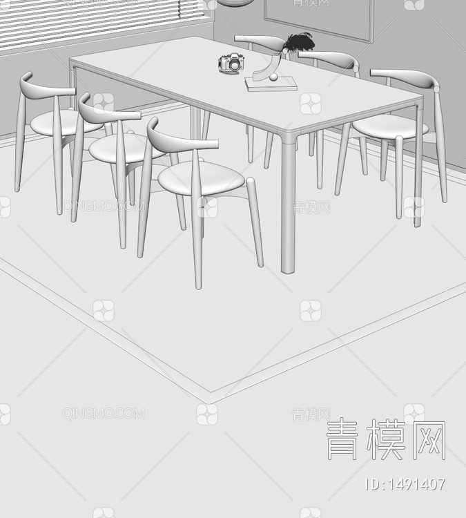 餐桌椅3D模型下载【ID:1491407】
