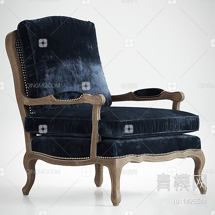 单人沙发3D模型下载【ID:1495544】