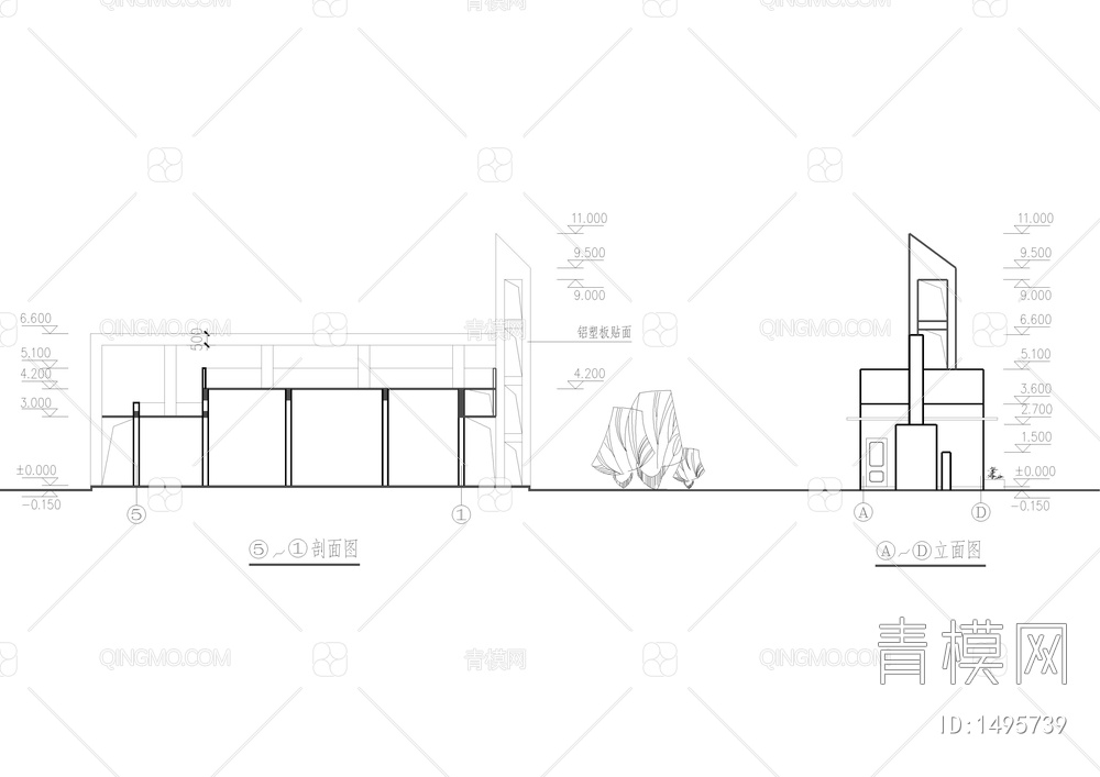 门卫和大门设计全套建筑图【ID:1495739】