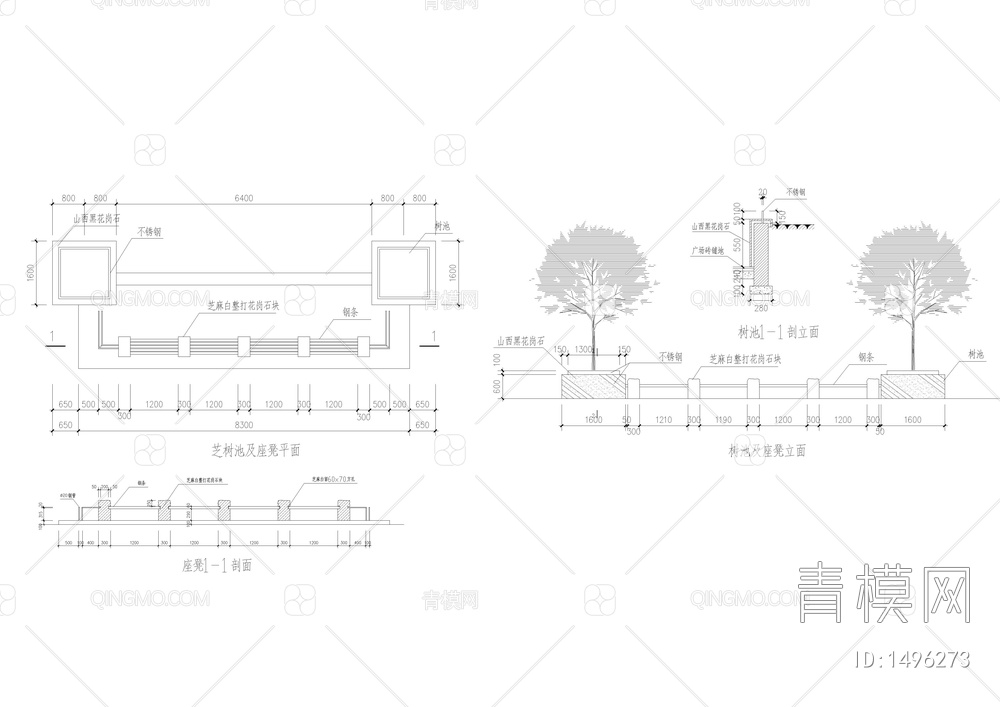 凳池cad详图【ID:1496273】