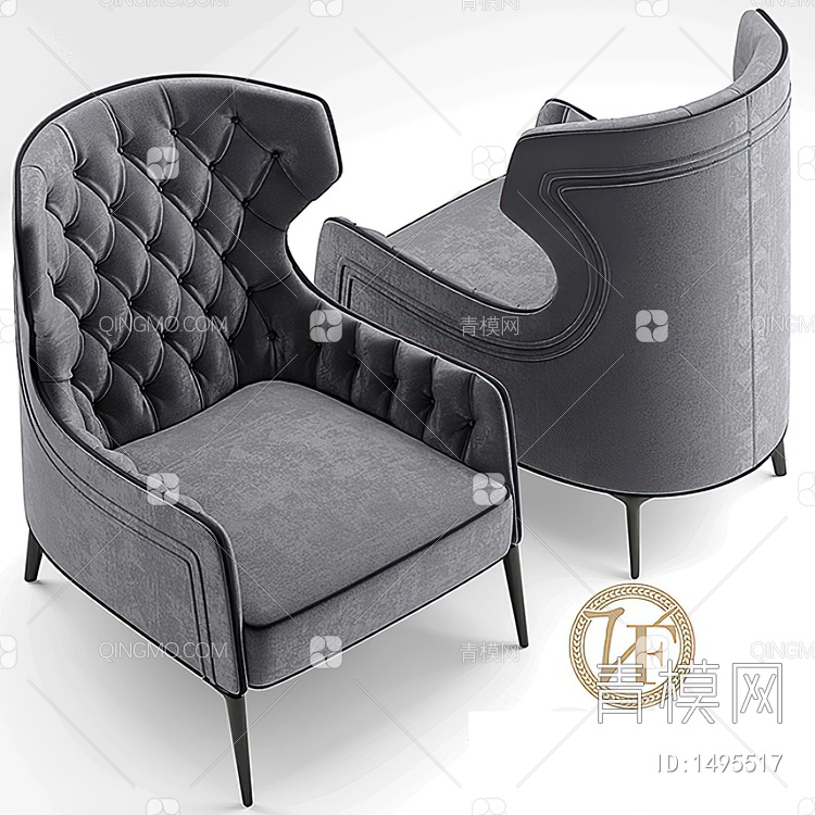 单人沙发椅3D模型下载【ID:1495517】