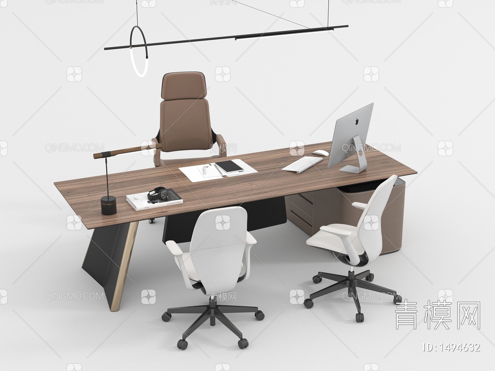 办公桌椅组合SU模型下载【ID:1494632】