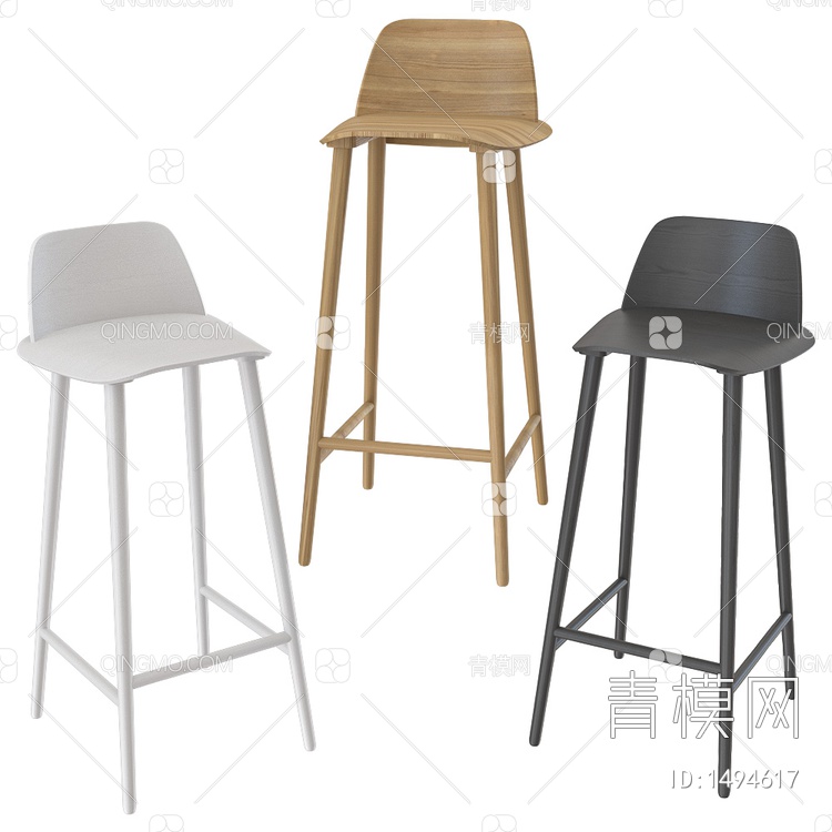 Nerd bar stool吧椅3D模型下载【ID:1494617】