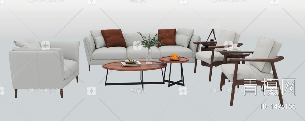 沙发休闲椅组合3D模型下载【ID:1496156】