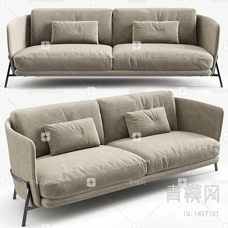 双人沙发3D模型下载【ID:1497191】