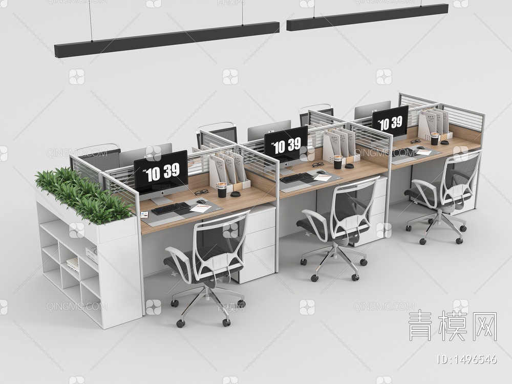 办公桌椅组合3D模型下载【ID:1496546】