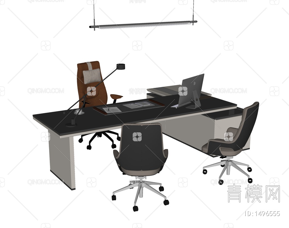 办公桌椅组合SU模型下载【ID:1496555】
