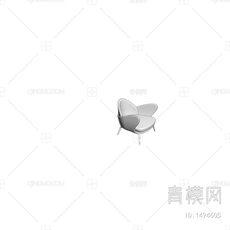 Cinnabar意大利休闲单椅3D模型下载【ID:1494605】