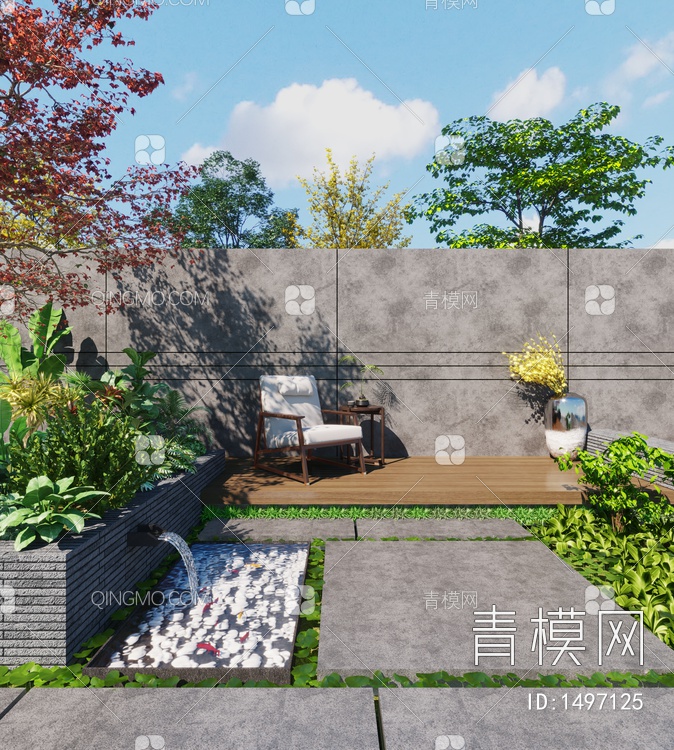 庭院景观3D模型下载【ID:1497125】