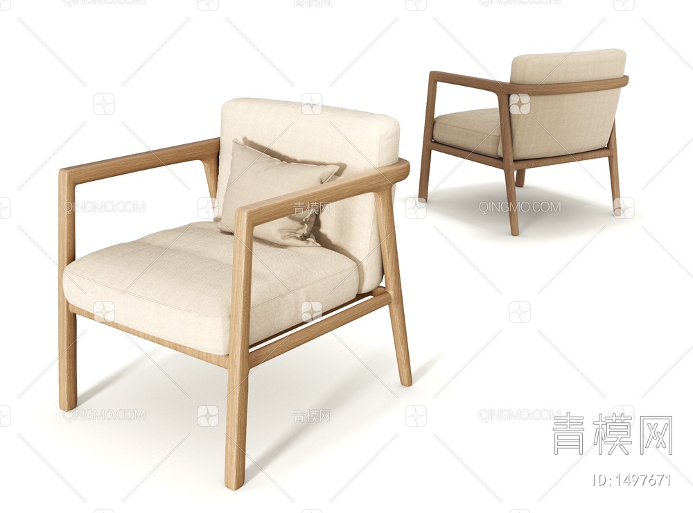 单人沙发3D模型下载【ID:1497671】