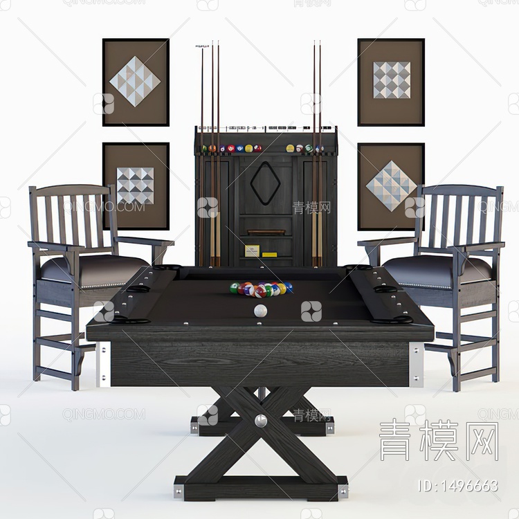 台球桌3D模型下载【ID:1496663】
