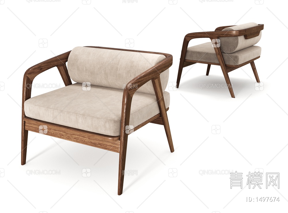 原木沙发椅3D模型下载【ID:1497674】