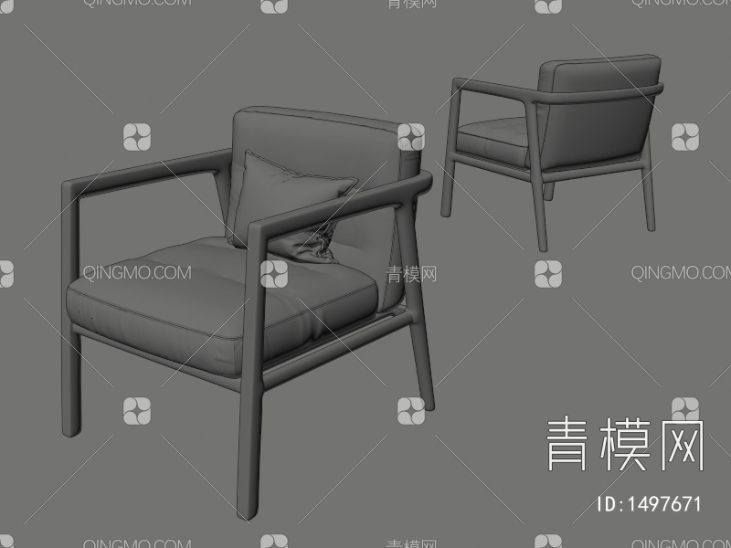 单人沙发3D模型下载【ID:1497671】