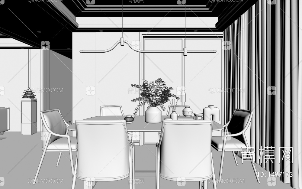 客餐厅、厨房3D模型下载【ID:1497173】