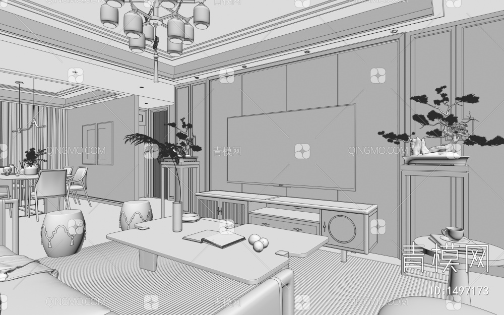 客餐厅、厨房3D模型下载【ID:1497173】