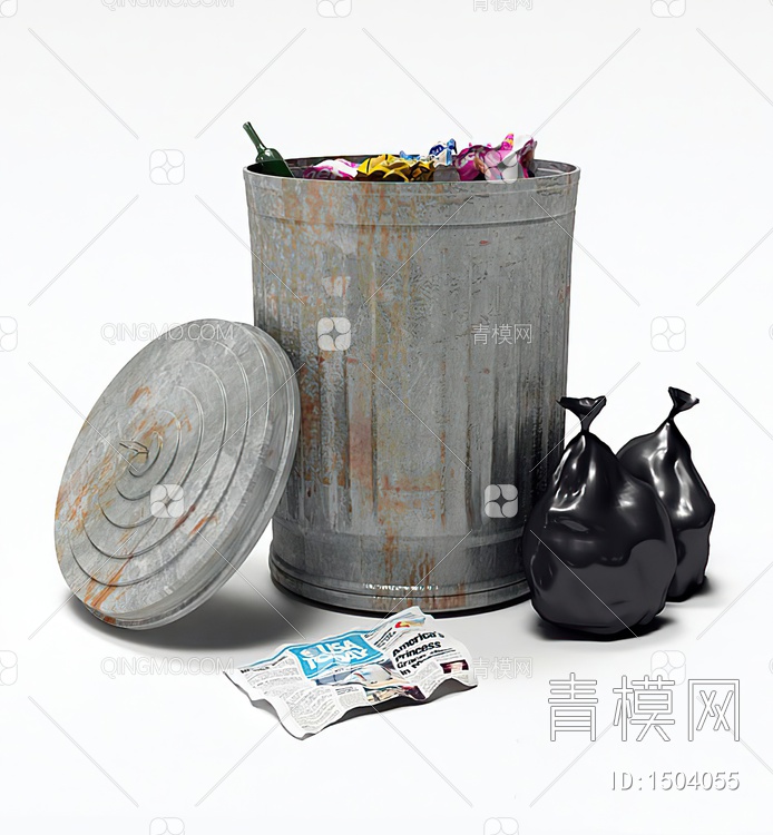垃圾桶3D模型下载【ID:1504055】