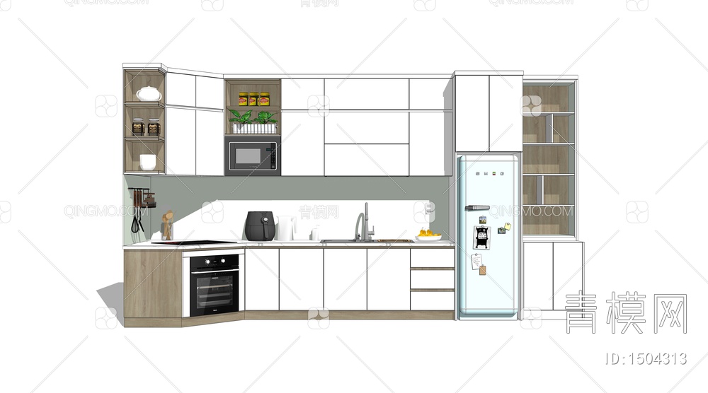 橱柜组合SU模型下载【ID:1504313】