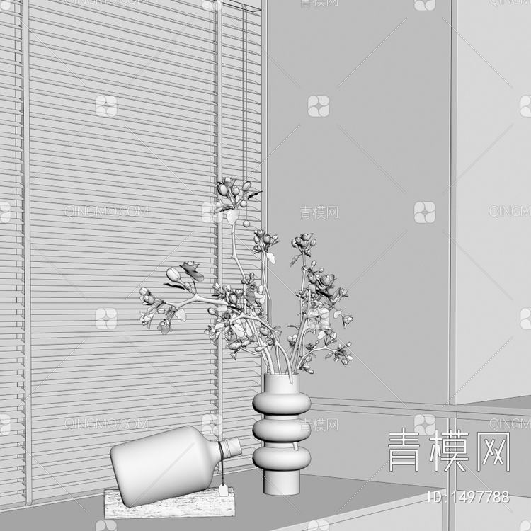 花卉 花艺 花瓶3D模型下载【ID:1497788】