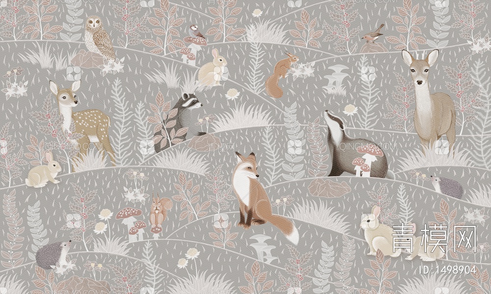 狐狸 鹿 动物壁纸贴图下载【ID:1498904】