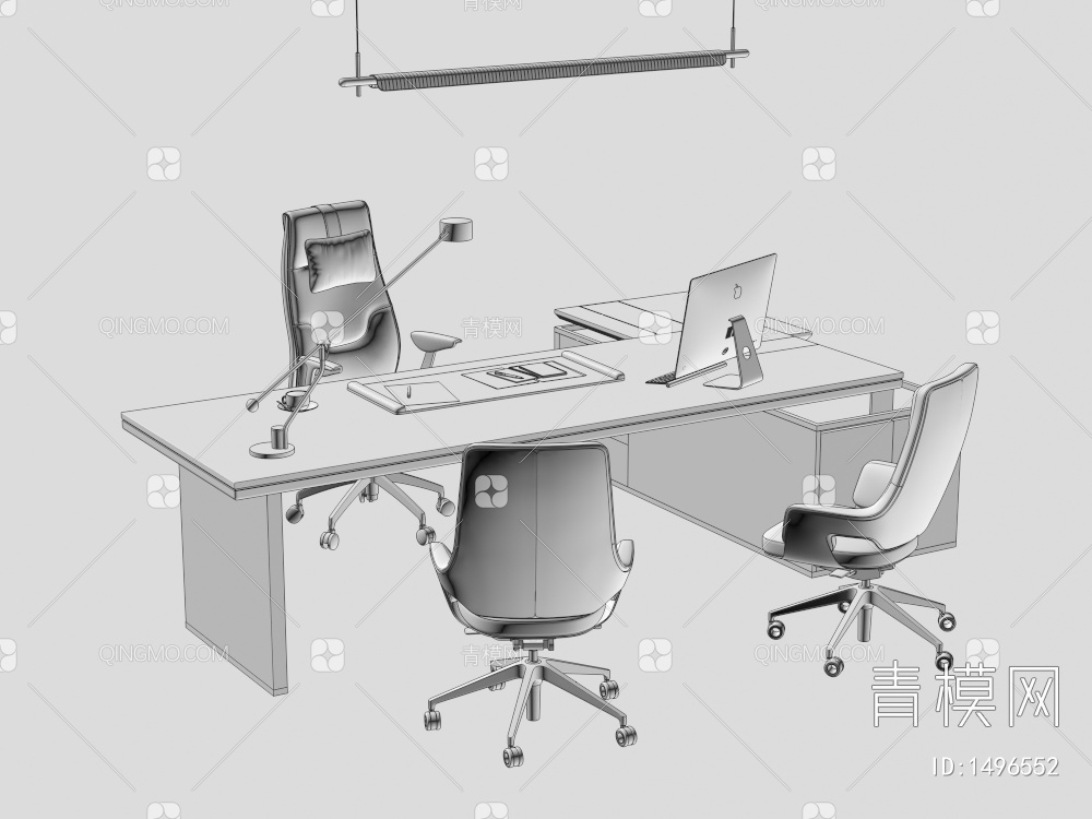 办公桌椅组合3D模型下载【ID:1496552】