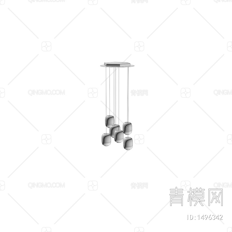 Gong mini suspended 多球金属吊灯3D模型下载【ID:1496342】