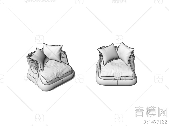 单人沙发3D模型下载【ID:1497182】