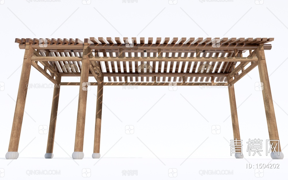 建筑构件 木构架 木结构框架 建筑框架SU模型下载【ID:1504202】