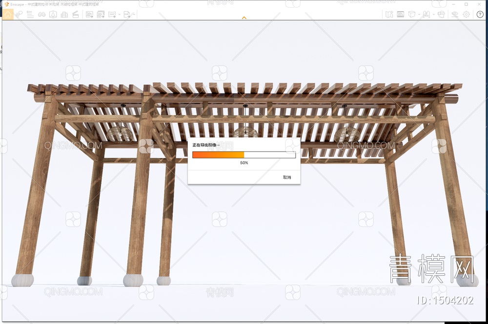 建筑构件 木构架 木结构框架 建筑框架SU模型下载【ID:1504202】