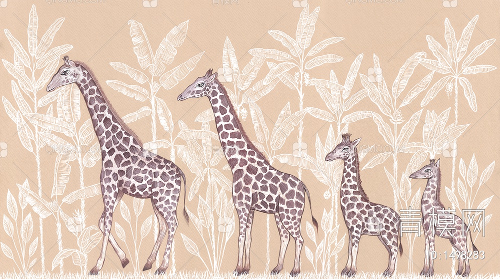动物壁纸 长颈鹿壁纸贴图下载【ID:1498283】