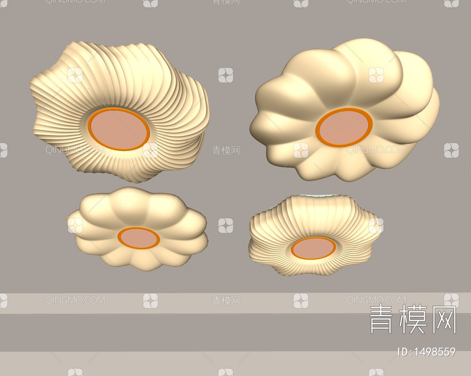 卧室灯 主卧吸顶灯 新款       高档组合SU模型下载【ID:1498559】