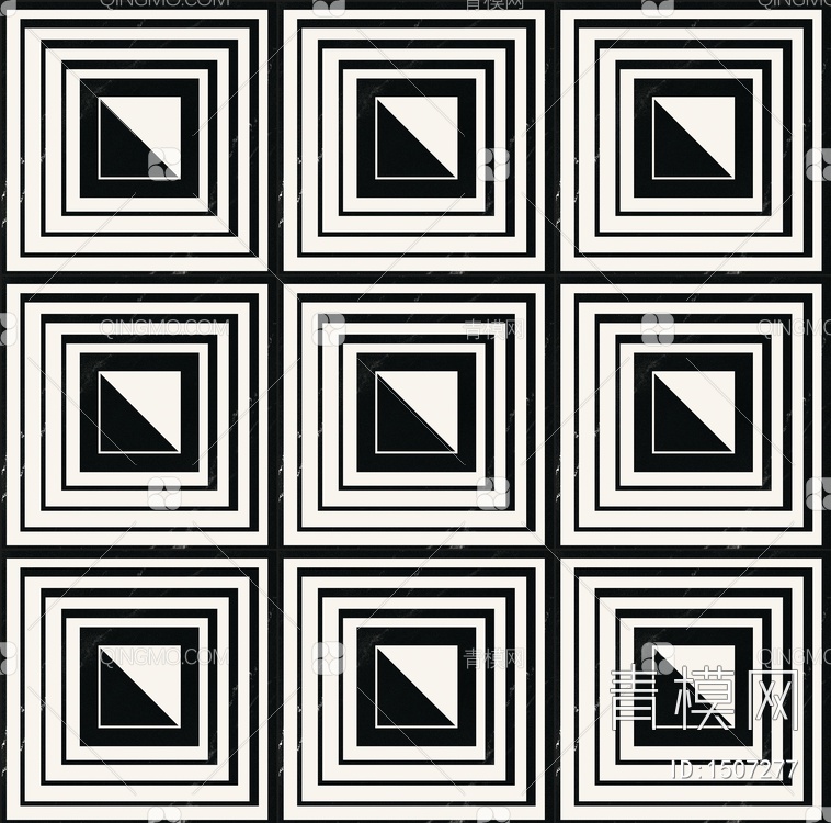 黑白几何图案花砖贴图下载【ID:1507277】