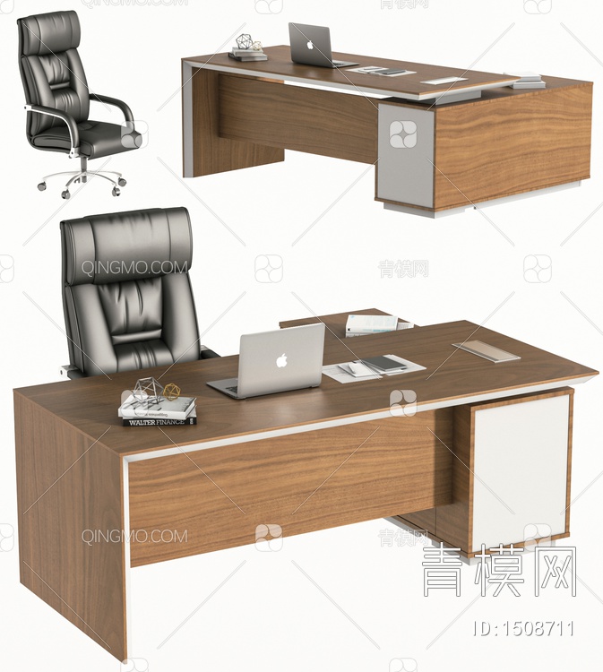 办公桌椅 ，办公桌3D模型下载【ID:1508711】