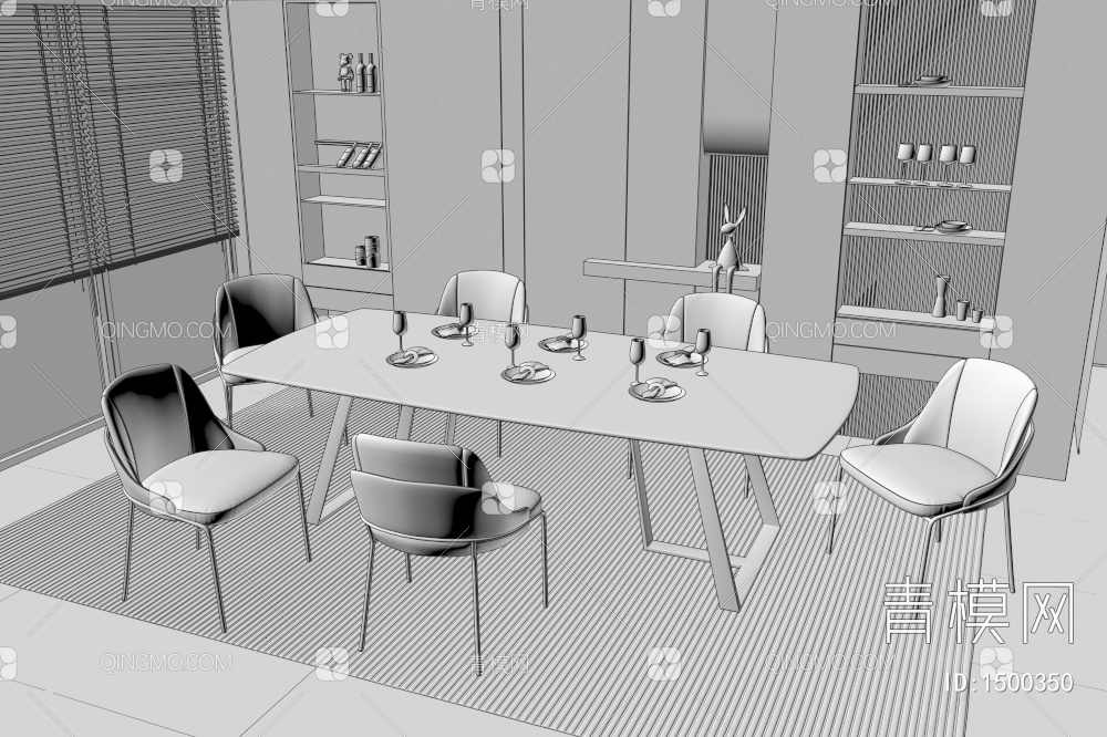 餐桌椅3D模型下载【ID:1500350】