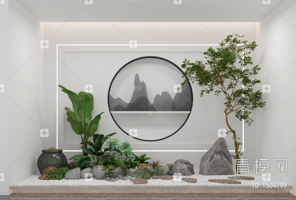 庭院小品 室内景观造景3D模型下载【ID:1504799】