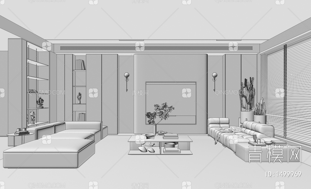 ，客厅，原木，沙发茶几组合3D模型下载【ID:1499969】