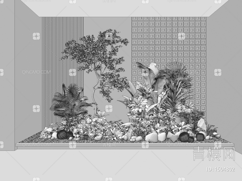 庭院小品 室内景观造景3D模型下载【ID:1504802】