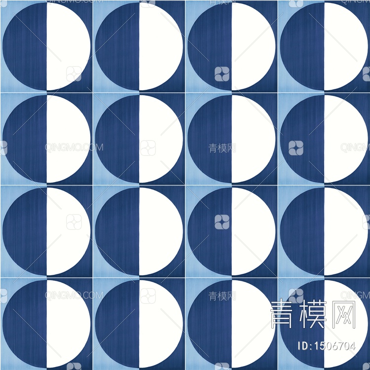 蓝色几何图案花砖贴图下载【ID:1506704】