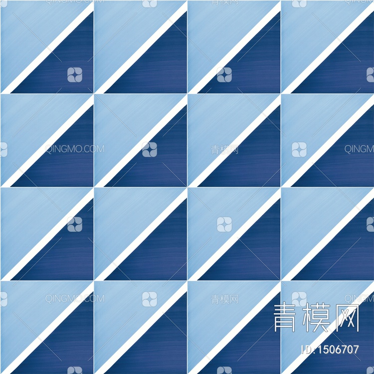 蓝色几何图案花砖贴图下载【ID:1506707】