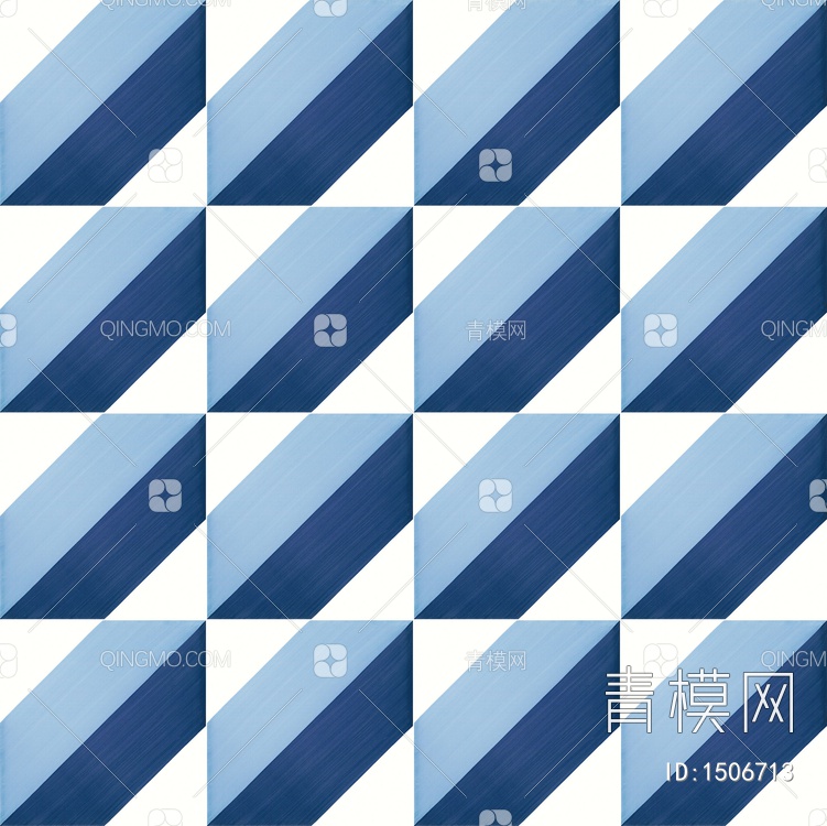 蓝色几何图案花砖贴图下载【ID:1506713】
