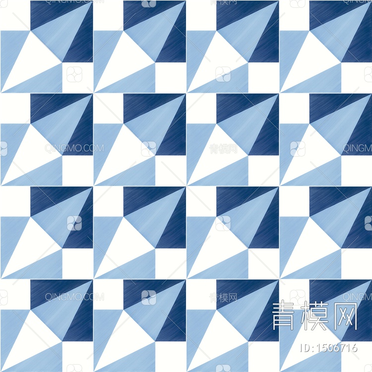 蓝色几何图案花砖贴图下载【ID:1506716】