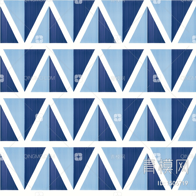 蓝色几何图案花砖贴图下载【ID:1506719】