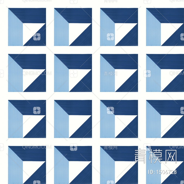 蓝色几何图案花砖贴图下载【ID:1506728】