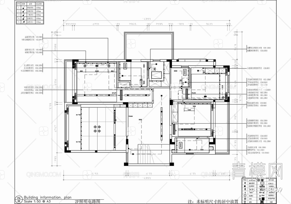 350㎡三层别墅室内平立面施工图 家装 别墅 豪宅 私宅 洋房 样板房【ID:1508669】