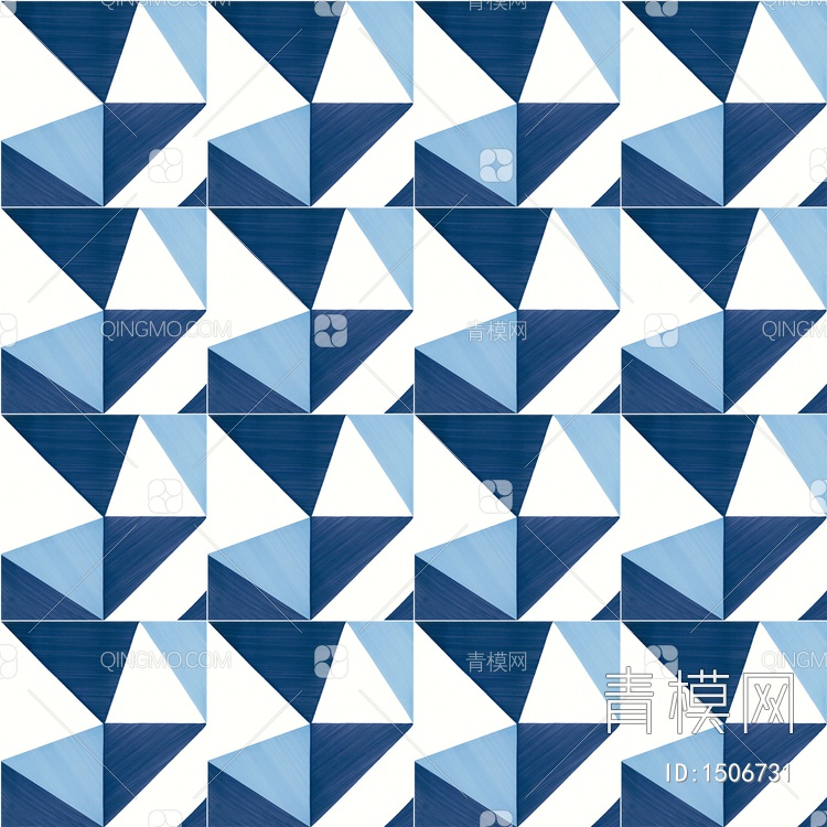 蓝色几何图案花砖贴图下载【ID:1506731】