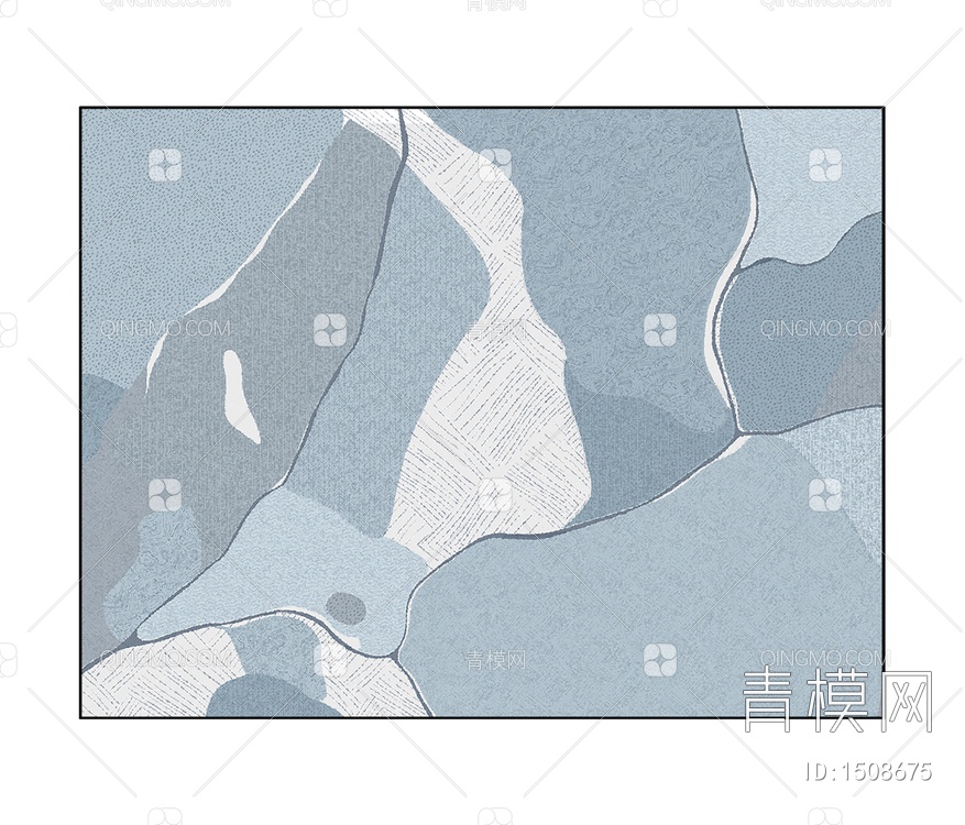蓝色抽象图案地毯贴图下载【ID:1508675】