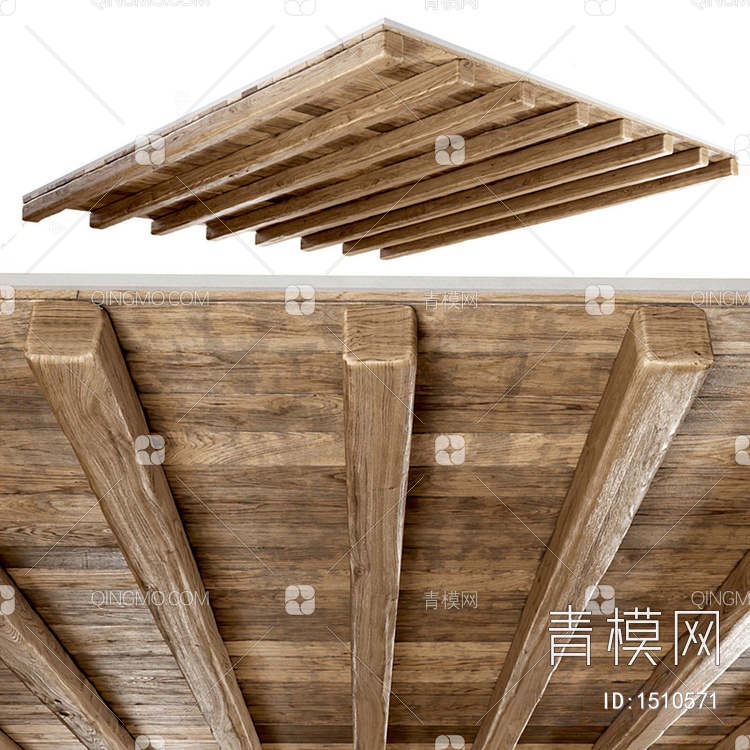 木板吊顶3D模型下载【ID:1510571】