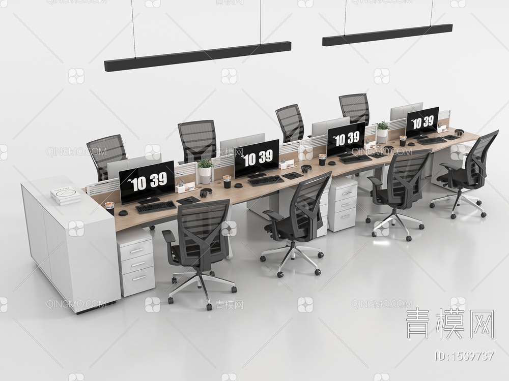 办公桌椅组合3D模型下载【ID:1509737】